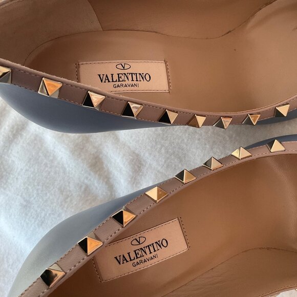 NWT Valentino Garavani Blue Niagara high heels pumps rockstud EU37 US6.5 - Picture 7 of 12